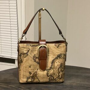 Patricia Nash Irving Map Print Shoulder Bag